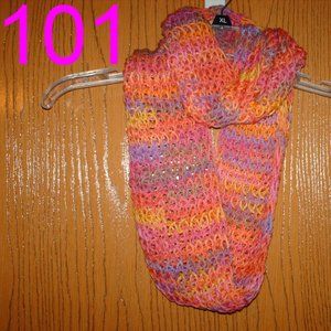 Lot of 5 Handmade Infinity Scarves.